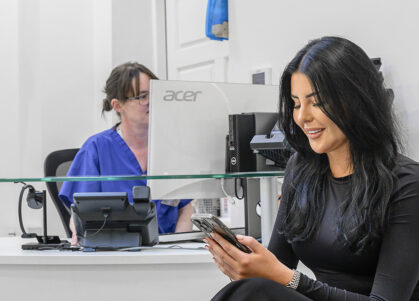 patient waiting in dental reception
