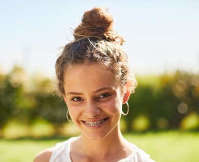 teenager with braces
